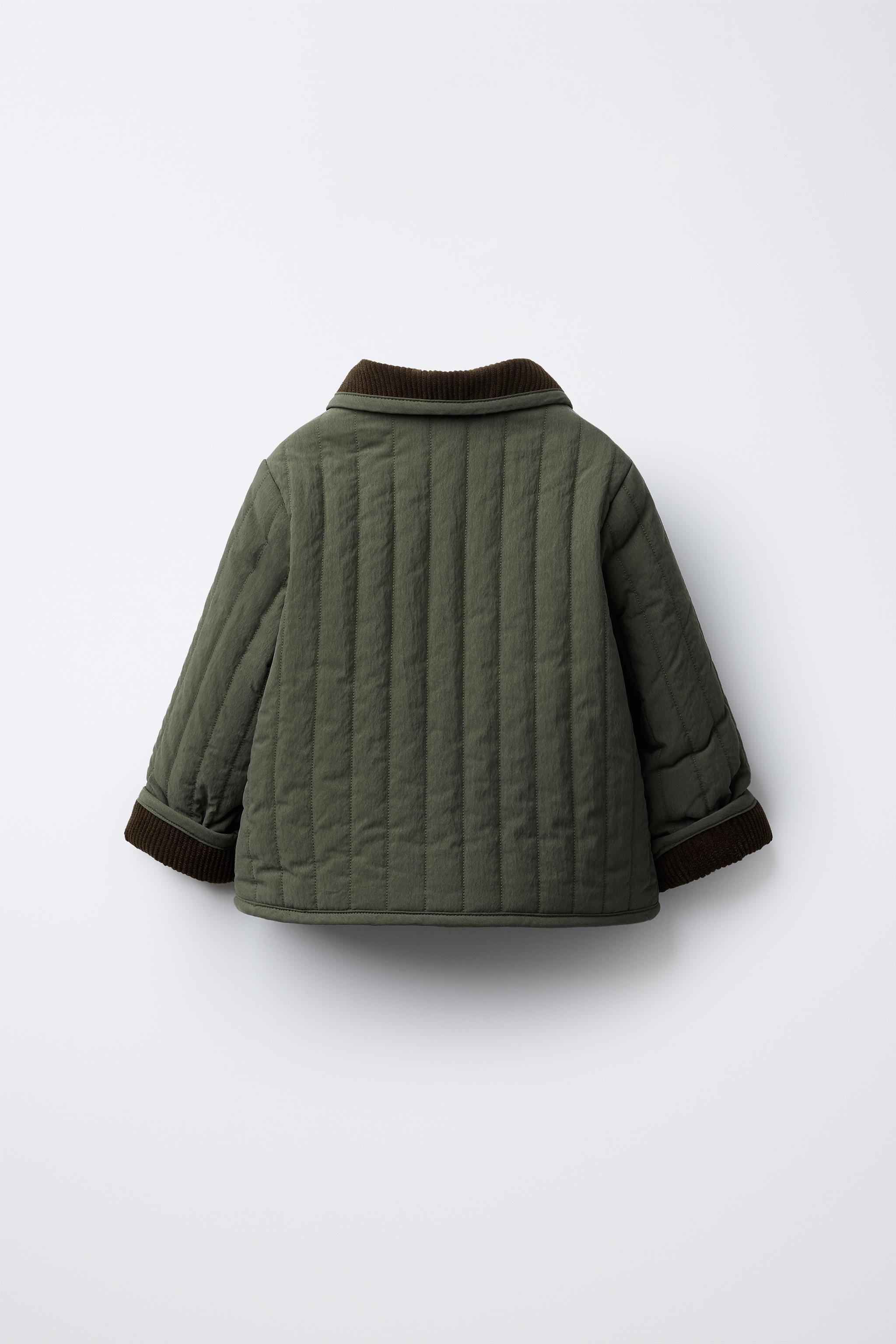 VESTE REMBOURRÉE COL EN VELOURS CÔTELÉ